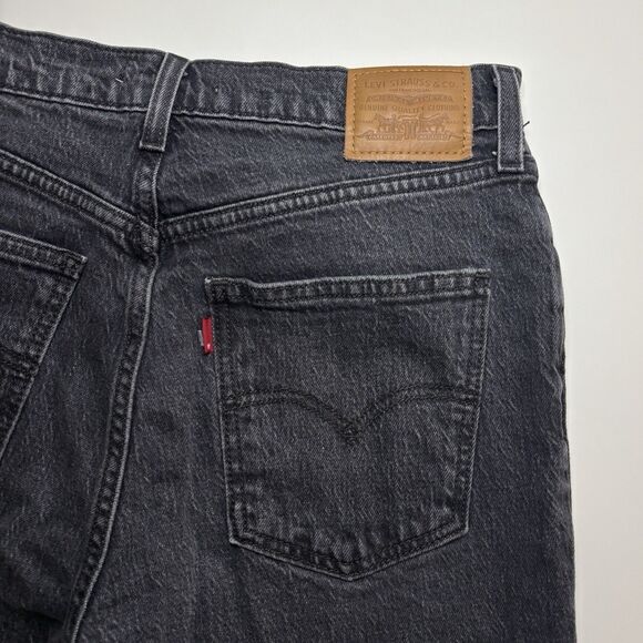 Levis Premium‎ 70s High Rise Flare Denim Jeans Black Women's 30W 32L Boho Y2K - Picture 9 of 13